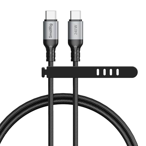SMALLRIG 240W USB C to USB C Cable (3.28ft), PD 3.1 240W Fast Charging Cable Cord GaN Charger 4747/4751, V Mount Battery, for iPhone 16/17, for Samsung S23, for MacBook Pro - style: No Display