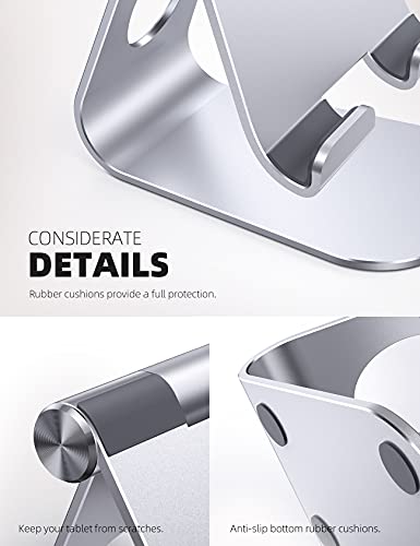 Lamicall S1 Tablet Stand, Adjustable Tablet Holder - Desktop Stand Dock Holder for 4-13" Tablet, iPad Pro 11, 9.7, 10.5, 12.9 Air Mini, Kindle, Tab, Switch, Viral Podcast Video Office Desk Accessories - color: 1-Silver