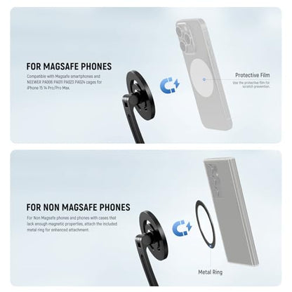 NEEWER Magnetic Neck Holder for Action Camera & Phone, Hands Free Neck Mount with Chest Strap Compatible with GoPro DJI Insta360 iPhone, Phone Holder for POV Vlog Video Recording, GP26 - style: GP26