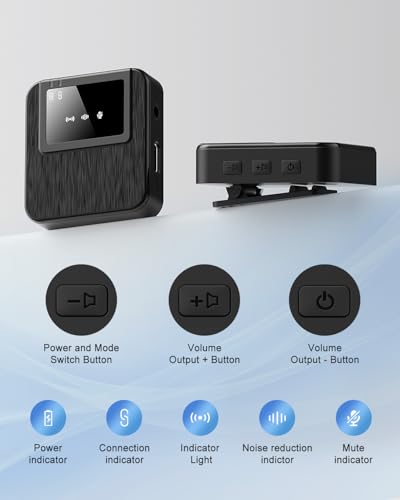 BAILIXIN Wireless Lavalier Microphone for iPhone, Android, Camera, 3-in-1 System with 328ft Range＆20H Battery, Noise Reduction Mini Mic for Vlogs, Interviews, TikTok