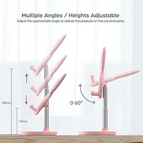Cell Phone Stand,Angle Height Adjustable Bunny Phone Stand for Desk,Cute Rabbit Phone Holder Stand for Desk, Compatible with All Mobile Phones, Tablets(4-10in) (Pink) - color: Pink