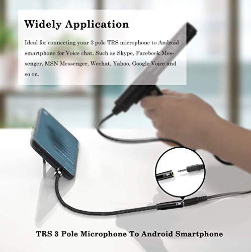 DUKABEL DC4 3.5mm TRS to TRRS Adapter Cable, Microphone Audio Adapter, TRS Female to TRRS Male Converter for Smartphone, PS4, Tablet, Laptop - size: TRS Female to TRRS Male