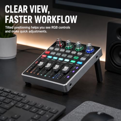 Angled Stand Legs for PCPanel Pro RGB Audio Controller – Ergonomic Desktop Tilt Mount | Improved Viewing Angle | Professional Studio Desk Setup Accessory