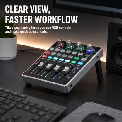 Angled Stand Legs for PCPanel Pro RGB Audio Controller – Ergonomic Desktop Tilt Mount | Improved Viewing Angle | Professional Studio Desk Setup Accessory