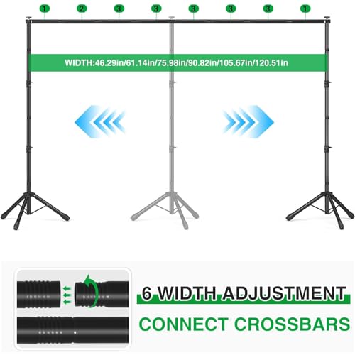 10x7.5 Photography Backdrop Stand Kit with Green Screen Backdrop, Photo Backdrop Stand Kit for Video Streaming, and Live Broadcast, Background Stand Kit with Sandbags, Clips, Carring Bag - size: 10x7.5 ft