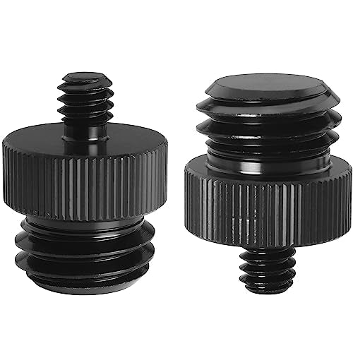 1/4Inch Male to 5/8Inch Male Threaded Tripod Screw Adapter LUORNG 2PCS 1/4 to 5/8-11 Double Sided Standard Mounting Thread Converter for Camera Cage Mount,Black - size: 1/4Inch to 5/8Inch