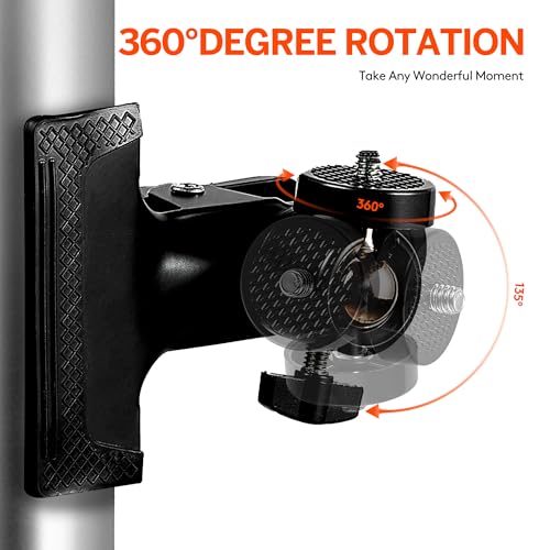 Trail Camera Clip Mount, 2 Pack Tracking Camera Bracket, 360 Rotatable Interface Trailcam Holder for Hunting with Camouflage Style