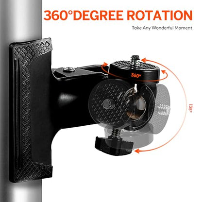 Trail Camera Clip Mount, 2 Pack Tracking Camera Bracket, 360 Rotatable Interface Trailcam Holder for Hunting with Camouflage Style