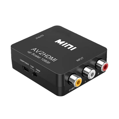 RCA to HDMI Converter, RCA to HDMI Adapter, 1080P Mini RCA Composite CVBS AV to HDMI Video Audio Converter Adapter Support PAL/NTSC for N64 Wii PS2 PS3 Xbox VHS - color: Converter (Single)