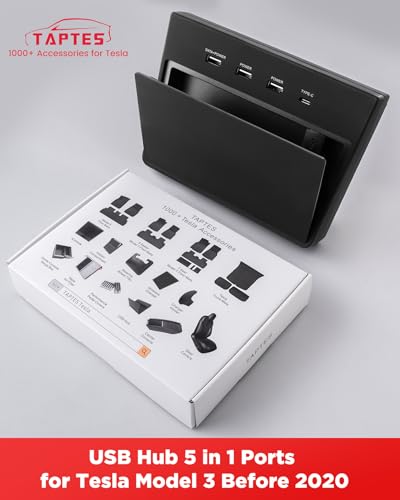 TAPTES USB Hub 5 in 1 Ports for Tesla Model 3 Before June 2020(Not Fit for Model Y),Dashcam & Sentry Mode Viewer USB Hub dongle USB (Not Fit for Tesla Model 3 Produced After June 2020)