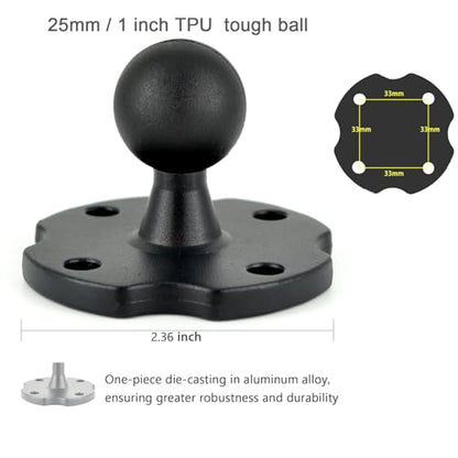 VAUBORTTI Heavy-Duty Camera Wall/Desktop Mount with 1/4"-20 Thread, Aluminum Alloy Arm, Dual Ball Heads, 1-Inch TPU Ball, Free Rotation,Compatible with DSLR, CCTV, RAM B System