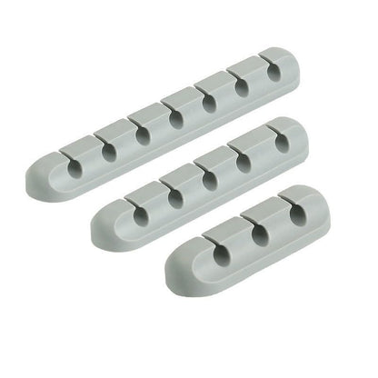 Cable Clips Organizer, Self-Adhesive Wire Holder, Flexible TPU, 3-Pack, for Desk Table Management