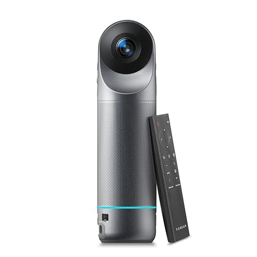 KanDao Meeting PRO 2 4K HDR Video Conference Camera with SmartNote,360 Degree, Auto Tracking, Noise-Canceling Mics, Works with Zoom, Teams & More(Real-Time Translations/Meeting Summary/Content Recap) - color: Black-Grey