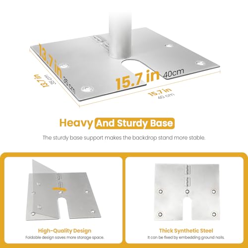 Jiang&Rong 10ft x 20ft Adjustable Backdrop Stand Kit - Heavy Duty Pipe and Drape Stand for Photo Studio, Booth, or Photography Backgrounds