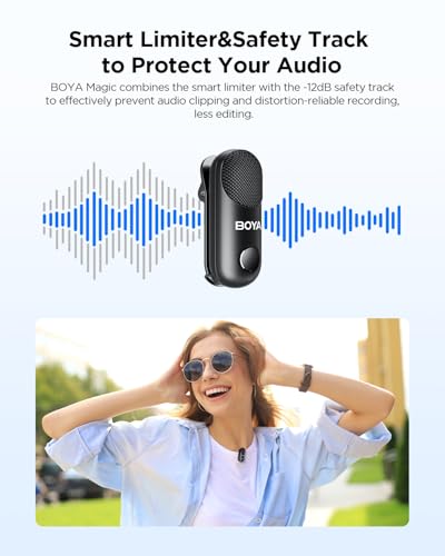 BOYA Magic-02 Wireless Lavalier Microphone, 30Hrs Battery,328FT Los Range,Safety Track&Limiter,4-in1 Mini Lapel Wireless Mic for Android iPhone Camera Laptop PC, Ai Noise Reduction for TikTok YouTube - style: Magic-02(USB-C/Lightning/3.5TRS)