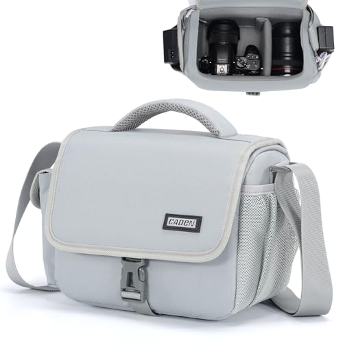 CADeN Camera Bag Case Shoulder Crossbody Bag Compatible for Nikon, Canon, Sony, DSLR SLR Mirrorless Cameras and Lenses (1.0 Grey, Small) - color: 1.0 Grey, size: Small