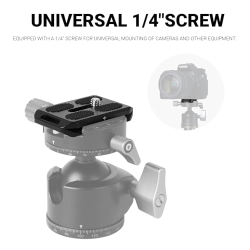 2 Pack Arca-Swiss Plate, Quick Release Plate Camera Mount, 38 * 60mm Arca-Swiss Mount Plate with Safety Pins, Lightweight Aluminum for Tripod/Monopod/Strap, 1/4" Screw Compatible Camera - size: 38mm*60mm