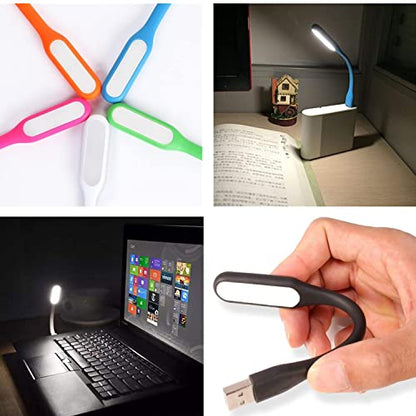 Flexible Mini USB LED Lamp Light Portable Night Light Compatible for Power Bank, Laptop, Notebook, Reading, Computer Keyboard USB Reading Light (8-Black)