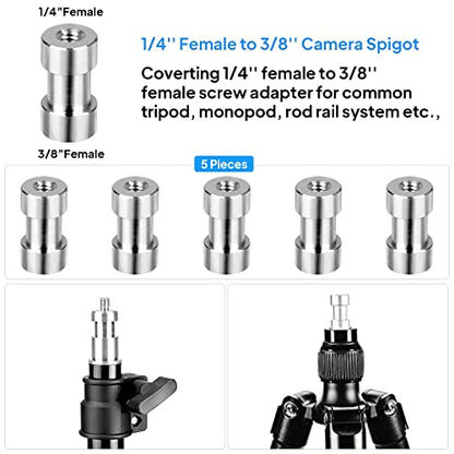 Camera Screw Set - 20pcs Tripod Adapter Mounts for 1/4" to 3/8" Light Stand Monopod Ballhead Flash Shoulder Rig