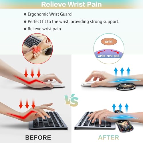 Mouse Pad Anime, Mouse Pad with Wrist Rest, 4-in-1 XXL Large Desk Mat Kawaii Mousepad with Gel Wrist Support Keyboard Wrists Rest Coaster, Ergonomic Gaming Cat Desk Pad, Funny Cute Office Accessories - color: Flowers&Cat