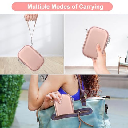 Canboc Carrying Case for KODAK PIXPRO FZ55/ FZ45/ FZ43/ FZ53 16MP Digital Camera, Video Vlogging Camera Bag, Zipper Mesh Pocket fit Cable, Rose Gold (Case Only) - color: Regular-Rose Gold