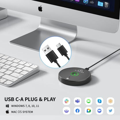USB Microphone No Speaker,Desktop Computer Mic, Mute Button with LED Indicator,AI Noise Reduction,Plug & Play Omnidirectional External Microphone for Laptop,for Online Calls/Class/Recording Video