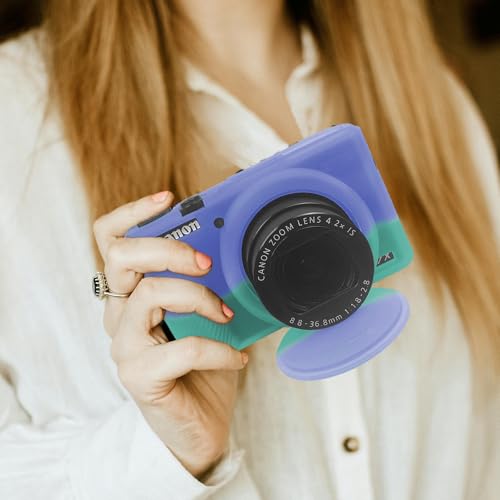 G7X Mark III Case, Soft Silicone Protective Case Cover with Removable Lens Cover for Canon Powershot G7X Mark III Digital Camera - Purple Blue - color: Purple Blue
