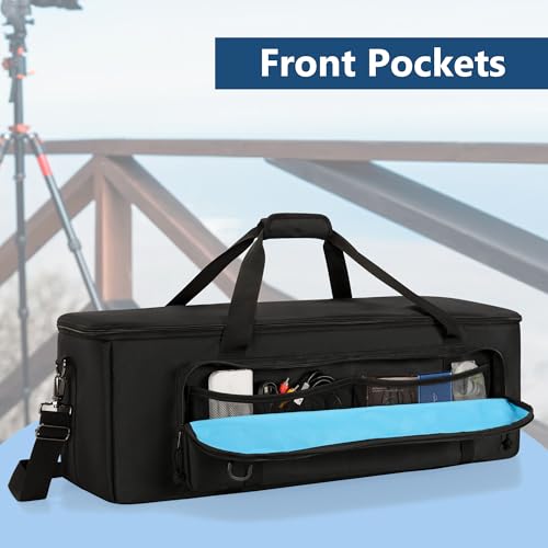 samdew 30'' Tripod Travel Bag, Photo Studio Equipment Case, Soft Bag Only | Large Photography Organizer with Secure Buckles & Lens Storage Pocket, for Light Stand, Monopod, Mic Stand, Camcorder & More