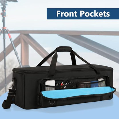 samdew 30'' Tripod Travel Bag, Photo Studio Equipment Case, Soft Bag Only | Large Photography Organizer with Secure Buckles & Lens Storage Pocket, for Light Stand, Monopod, Mic Stand, Camcorder & More