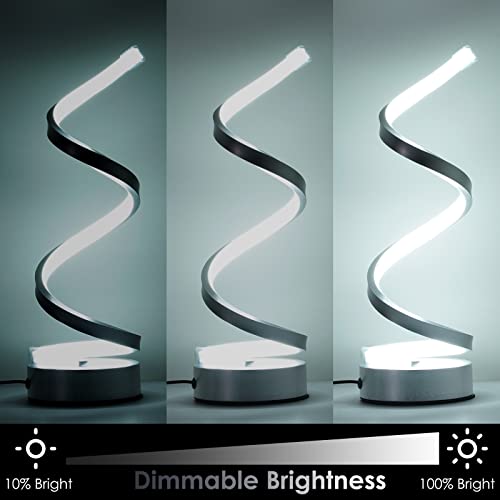 NUÜR Table Lamps for Living Room Set of 2, Silver Dimmable LED Lamp, Small Bedside Lamps, Nightstand Lamp for Bedroom Office Home Living Room - color: Silver 2 Pack
