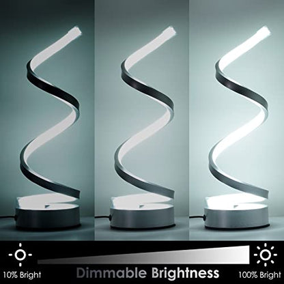 NUÜR Table Lamps for Living Room Set of 2, Silver Dimmable LED Lamp, Small Bedside Lamps, Nightstand Lamp for Bedroom Office Home Living Room - color: Silver 2 Pack
