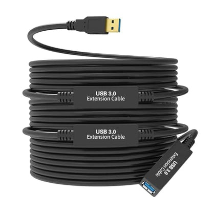 75FT USB 3.0 Active Extension Cable, Long USB Extension Cord A-Male to A-Female, With High-Speed Data Signal Amplifier, Compatible With Quest 3.VR,Rift.360 Kinect. Xbox,Webcam.PS4 HD Camera or More - size: 75FT Active