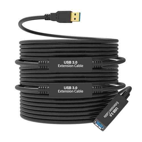 75FT USB 3.0 Active Extension Cable, Long USB Extension Cord A-Male to A-Female, With High-Speed Data Signal Amplifier, Compatible With Quest 3.VR,Rift.360 Kinect. Xbox,Webcam.PS4 HD Camera or More - size: 75FT Active