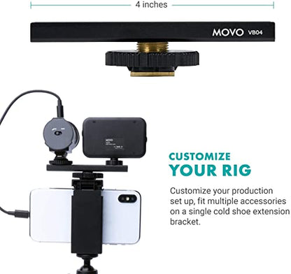 Movo iVlogger iPhone/Android Compatible Vlogging Kit with Fullsize Tripod - Phone Video Kit Accessories: Tripods, Phone Mount, LED Light and Cellphone Shotgun Microphone for Phone Video Vlog Recording