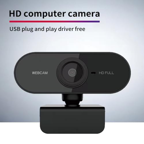Shcngqio 1080P HD Webcam with Microphone, Noise Cancellation, Privacy Cover, Wide-Angle Lens, Auto Light Correction, Plug & Play USB Webcam for Laptop, Desktop, PC, Mac, Zoom, Skype, Streaming (Black)