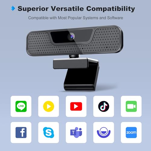 4K Auto Focus Webcam for PC, 4 AI Noise-Canceling Mics UHD Web cam, Auto Light Correction, 85°FOV Computer Web Camera, USB C Plug&Play Webcam with Tripod & Privacy Cover Works w/Zoom/Skype/Google - style: 4K Autofocus Webcam with Cover & Tripod