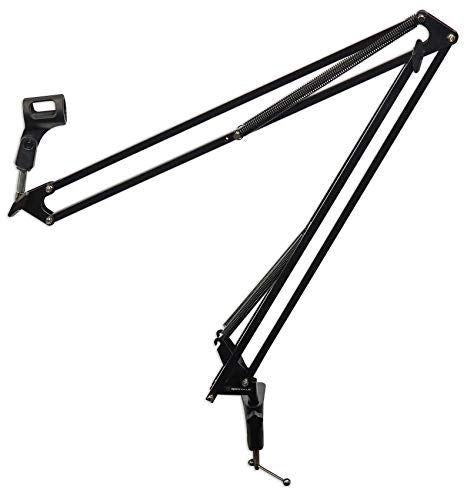 Rockville DMS40 40" Microphone Boom Arm Studio Podcast USB Mic Stand | Desk Clamp, Steel Construction, Internal Springs, Articulating, Aluminum Alloy Clamp, Fits desk less than 2" thick - size: 40"