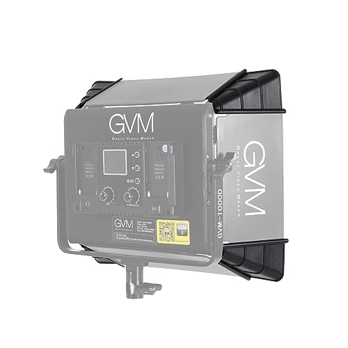 GVM 2 Packs Foldable Softbox Diffuser with Grid Beehive for GVM 1000D Series Video Light, Suitable for Studio Lighting, Portrait Photography, Led Panel, Gaming, Filming