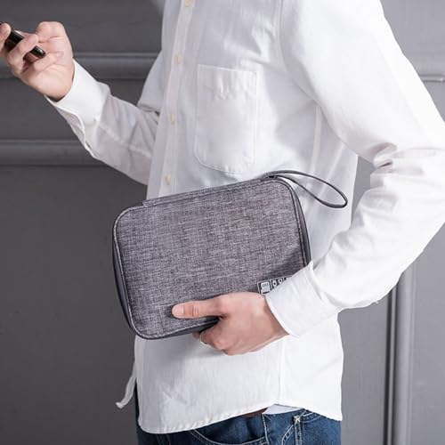 Organizer Case Small Electronic Devices USB Charger Accessories Mouse Phone Cable SD Power Bank Earphone - color: Medium-Grey