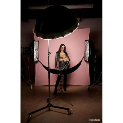 Westcott X-Drop Pro Wrinkle-Resistant 8' x 8' (2.44 x 2.44m) Backdrop for Headshots, Photoshoots, Group Portraits, Video Interviews, & Photo Booths - Portable and Travel Friendly (Blush Pink) - color: Blush Pink
