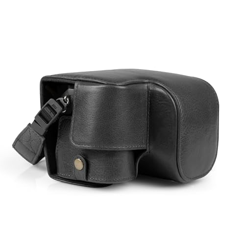 Mega Gear Genuine Leather Camera Case for Sony Alpha a6700 (16-50mm) - Stylish and Protective - Black - color: Black