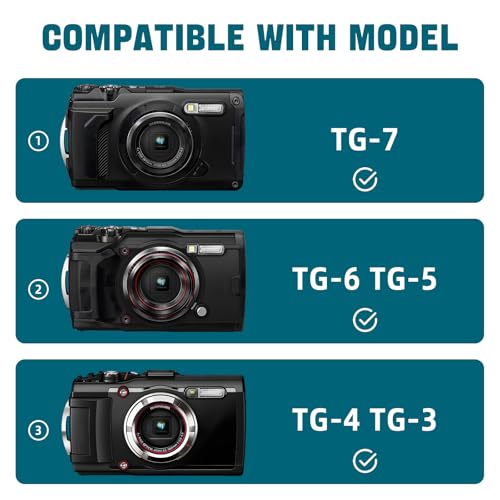 Camera Case for Olympus Tough TG-7 / OM System TG-6 / TG-5 / TG-4 Waterproof Digital Camera - Black (CASE ONLY) - color: Black