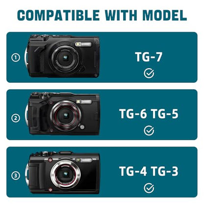 Camera Case for Olympus Tough TG-7 / OM System TG-6 / TG-5 / TG-4 Waterproof Digital Camera - Black (CASE ONLY) - color: Black