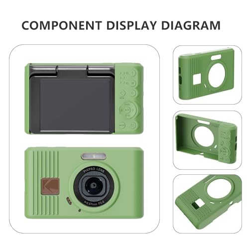 Case for Kodak PIXPRO C1 accessories,Soft Silicone Protective Case,Comes with 2 Screen Protectors and 1 Wrist Strap - Matcha green - color: Matcha green