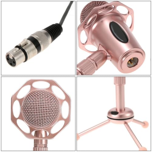 Desktop Chat with Stable to Height Microphone Kit and Adjustable Pedestal Alloy Stand Voice, Easy Use Accessory for Game Live Streaming Computer