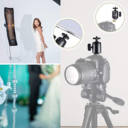 UTEBIT 2 Pack Universal 1/4" Swivel Mini Ball Head Screw Tripod Mount | 360° Rotating Mount Base Adapter 1/4" Camera Hot Shoe Mount for DSLR Cameras Vive Tripods Monopods Camcorder Light Stand - size: 24MM BALL-2PACK
