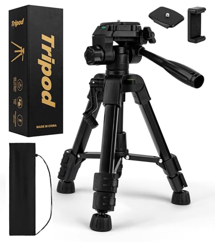 25'' Mini Tripod for Camera, Small Tabletop Travel Camera Stand, Compact Portable Desk Lightweight Tripods for DLSR Cell Phone Vlog Video Recording - size: 25in(Alu)