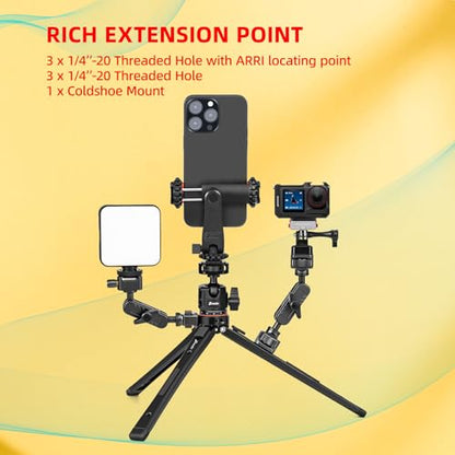 Zeadio Universal Heavy-Duty Metal Tripod Kit, with 360° Ball Head, Phone Holder & Action Camera Adapter – Compatible with iPhone/Andriod Phones,Camera, Gimbal, Vlogging, and Travel etc - style: Standard Ball Head