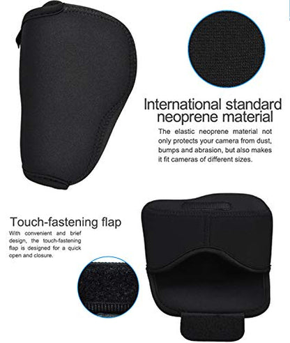 JJC Black Ultra Light Neoprene Camera Case, Compatible with X-E4 X-T30 II X-T30 X-T20 X-T10 +Short Prime Lens, 18mm F1.4/ 27mm F2.8/ 35mm F2, Pouch Bag Fuji X100V X100VI, Compact Size 127x85x84mm - color: OC-F1, style: Oc-f1