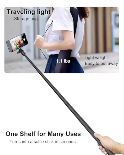 Golf Monopod Selfie Stick with Magnetic Phone Holder Mount - 57" Metal Pole Golf Phone Holder for Record Swing, Putting, Golf Training Aid, Tripod for iPhone 16 15 Compatible with Magsafe